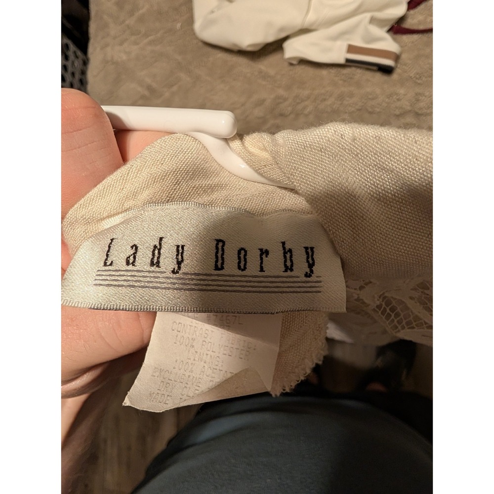 Vintage Lady Dorby Blouson Dress‎ Layered Midi Lace Cottagecore 16W - Picture 2 of 3